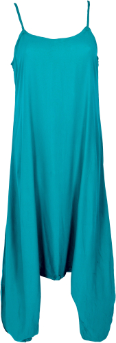 Boho jumpsuit, summer jumpsuit, Aladdin pants dress - turquoise