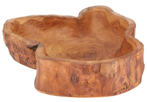 Fruit bowl, wooden bowl Decorative object made of burl wood - Model 9 - 10x43x34 cm 