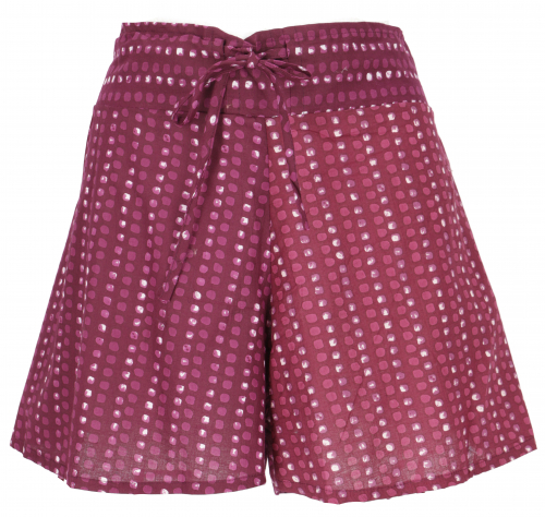 Lightweight panties, cotton print shorts - wine red