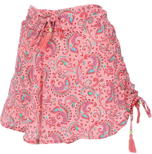 Lightweight panties, silky shiny print shorts - pink