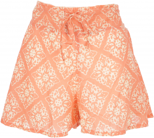 Leichte Pantys, Baumwoll-Print Shorts - orange
