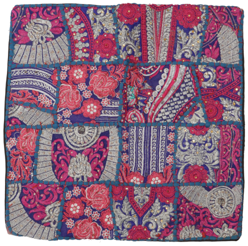 Patchwork cushion cover, decorative cushion cover from Rajasthan, single piece - pattern 52 - 40x40x0,5 cm 