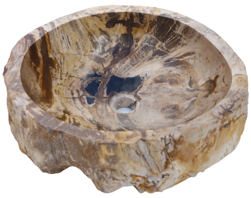 Solid fossil wood countertop washbasin, wash bowl, natural stone washbasin - Model 14 - 15x47x42 cm 