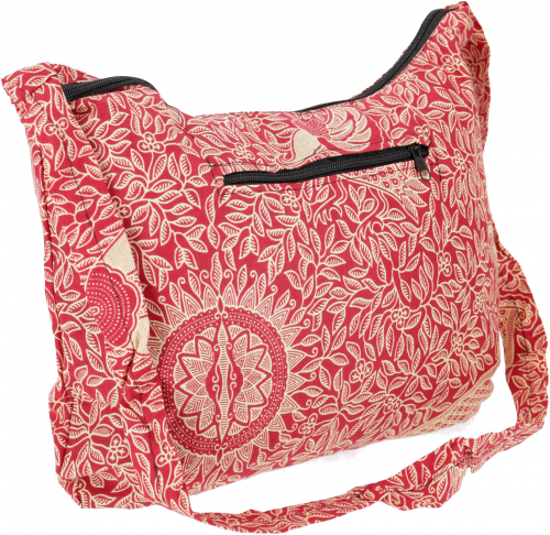 Ethno shoulder bag, hippie bag, exotic shoulder bag - red - 30x40x10 cm 