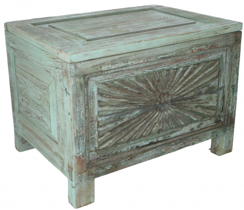 Vintage wooden box, wooden chest, coffee table, coffee table made of solid wood, decorated - model 45 - 45x61x45 cm 