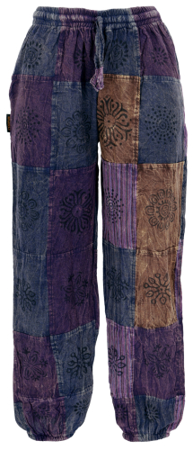 Aladdin pants, patchwork, one-of-a-kind harem pants, boho pants - purple