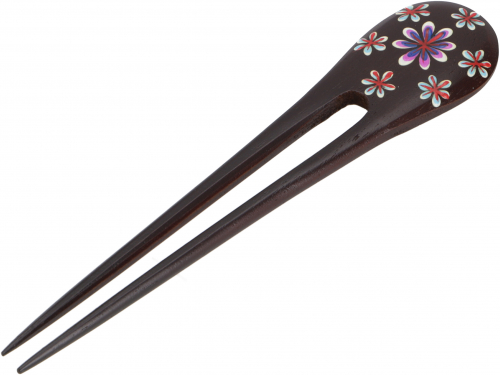 Wooden hair clip, hair pin - flowers - 17x3,5 cm