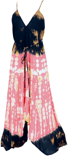 Boho summer dress, magic dress, maxi skirt, batik midi dress, beach dress - pink