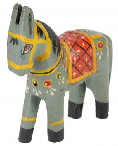 Decorative horse, painted in antique look, wooden horse - mint - 10x12x4 cm 