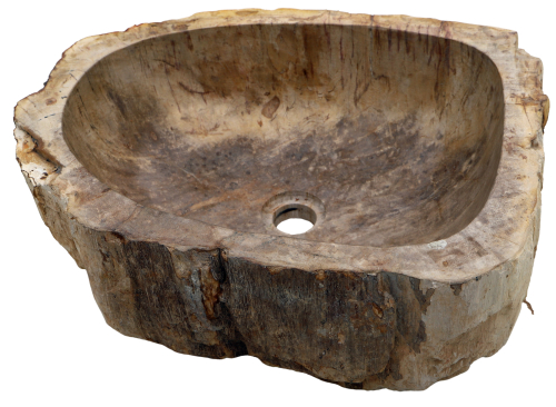 Solid fossil wood countertop washbasin, wash bowl, natural stone washbasin - Model 23 - 15,5x50x46 cm 