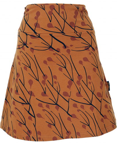 A-line skirt made from organic cotton, comfortable organic skirt - caramel
