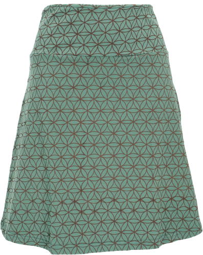A-line skirt made from organic cotton, comfortable organic skirt - green