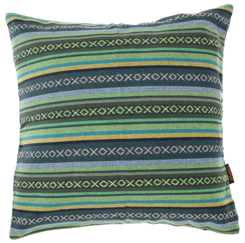 Boho style cushion cover, woven ethno cushion cover - green - 50x50x0,5 cm 