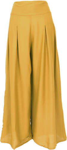 Boho culottes, wide summer pants - mustard