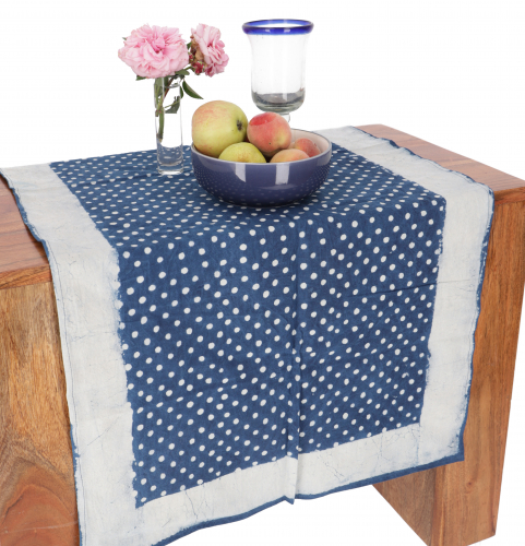 Tablecloth, table runner block print, boho tablecloth 50*120 cm - blue 1