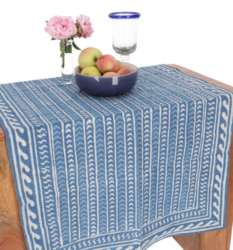 Tablecloth, table runner block print, boho tablecloth 50*120 cm - blue 2