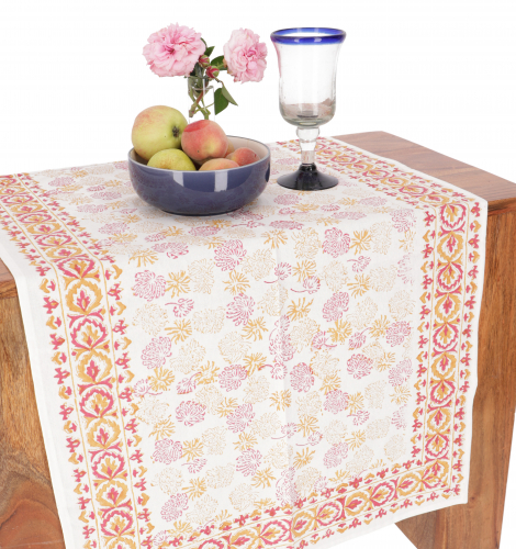 Tablecloth, table runner block print, boho tablecloth 50*120 cm - red/beige