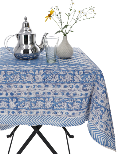 Hand printed tablecloth, table runner block print, boho tablecloth 220*160 cm - model 5