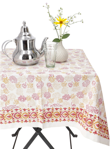 Hand printed tablecloth, table runner block print, boho tablecloth 140*200 cm - model 7