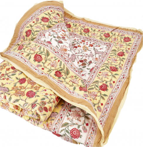 Quilt, Quilted bedspread, Bedspread, Embroidered shawl, Indian bedspread, Bedspread - Pattern 4 - 220x270x0,5 cm 