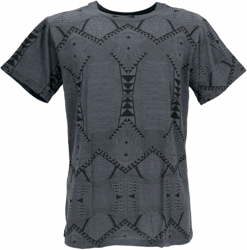 T-shirt with psychedelic print, Goa T-shirt - gray