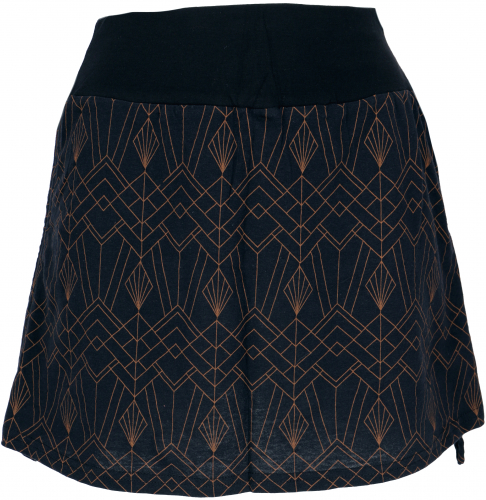 Mini skirt, yoga skirt to gather with pschodel print - black