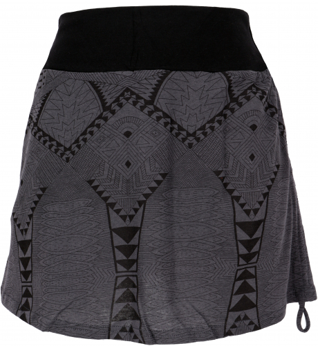 Mini skirt, yoga skirt to gather with pschodel print - gray