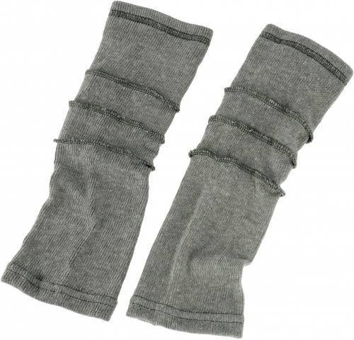 Leg warmers, fine knit leg warmers with overlock - olive green