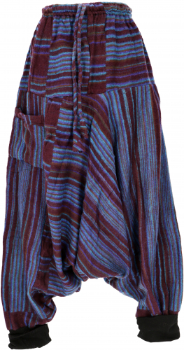 Fluffy harem pants, boho harem pants, bloomers, aladdin pants - wine red/blue