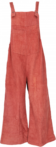 Oversize dungarees, Japanese style, boho pants, corduroy pants - rust orange