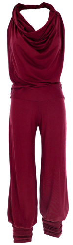 Boho jumpsuit with shawl collar, summer harem pants, jumpsuit, aladdin pants dress - red