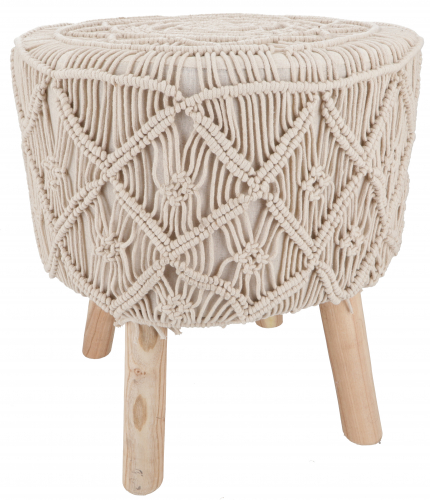 Macram stool, natural boho stool - model 2 - 50x45x45 cm 