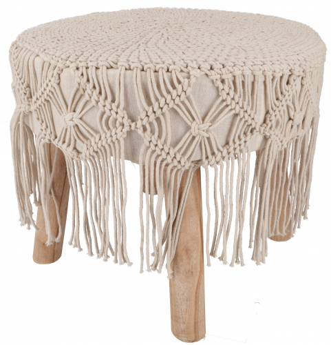 Macram stool, natural boho stool - model 3 - 40x45x45 cm 