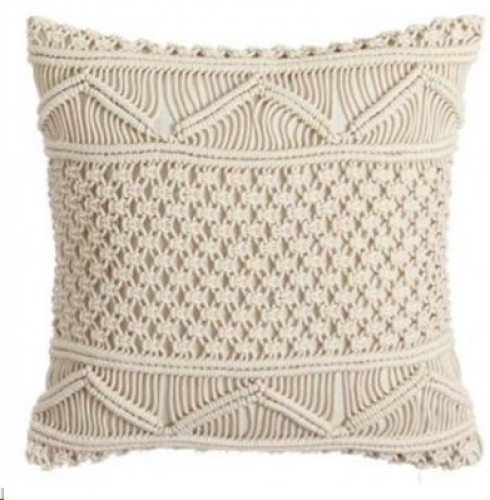 Boho macram cushion with filling - model 2 - 45x45x10 cm 