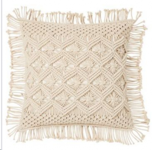 Boho macram cushion with filling - model 4 - 45x45x10 cm 