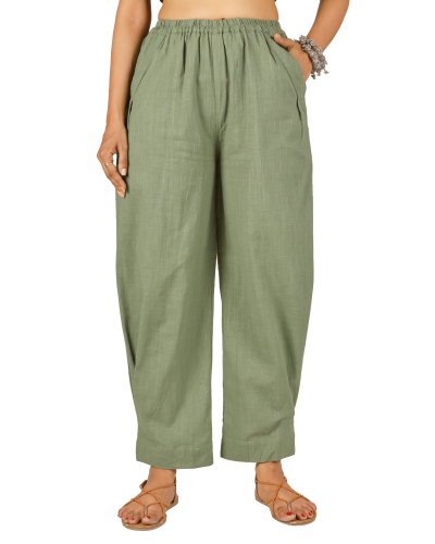 Cotton trousers with great pockets - olive green