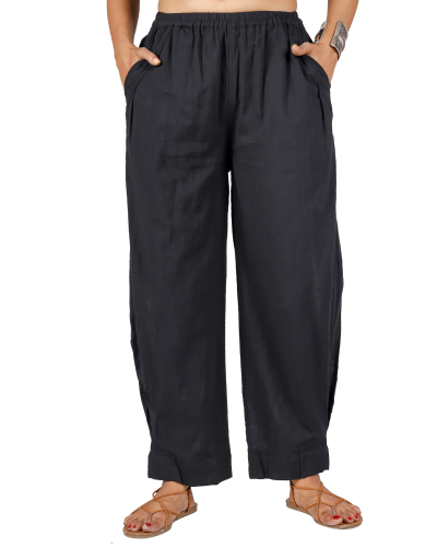 Cotton trousers with great pockets - black