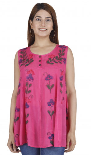 Embroidered Indian hippie blouse, boho-chic blouse - pink