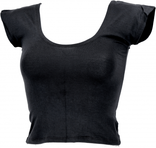 Belly-free Goa Psytrance Pixi Shirt, Choli Top - black