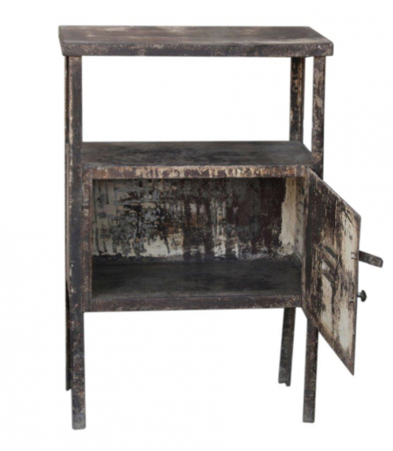 Vintage Beistellschrank, Kommode, Nachttischschrank, Flurschrank aus Metall - 82x55x32 cm 