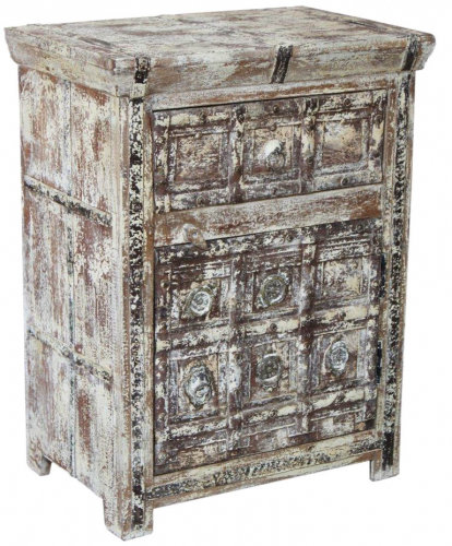 Vintage side cabinet, chest of drawers, bedside cabinet, hall cabinet with metal decorations - Model 1d - 75x56x37 cm 