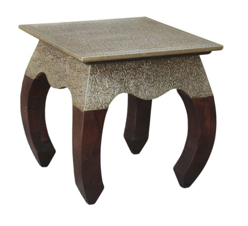 Coffee table, side table with brass ornaments - Model 1 - 46x46x46 cm 
