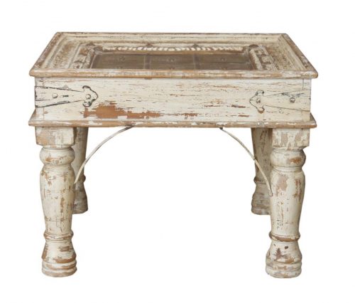 Coffee table, side table with brass decorations - model 2 - 45x60x60 cm 