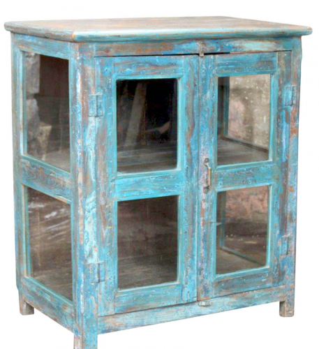 Side cabinet, chest of drawers, bedside cabinet, hall cabinet with glass door - model 14 - 80x68x41 cm 