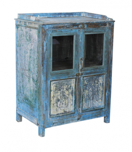 Glass cabinet, display cabinet, kitchen cabinet with metal decorations - Model 23a - 103x78x50 cm 