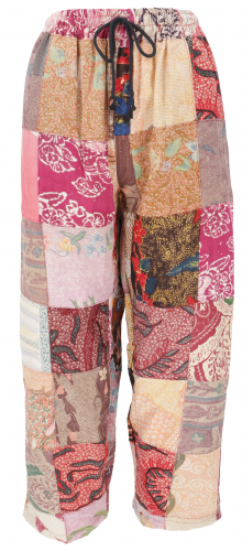 Unique patchwork pants Bali, boho cotton pants - lilac