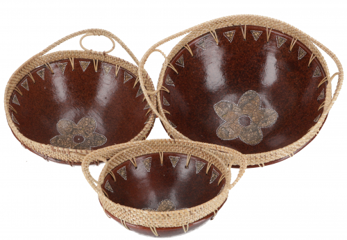 Round braided ceramic bowl, fruit bowl, decorative bowl - Design 13
