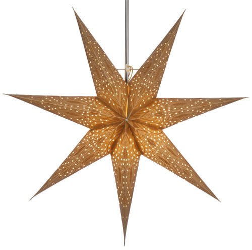 Foldable Advent illuminated paper star, Christmas star 60 cm - Luminea gold