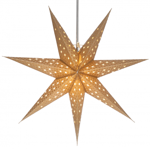 Foldable Advent illuminated paper star, poinsettia 60 cm - Lunara gold