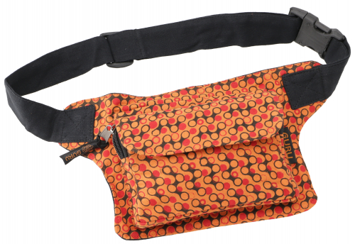 Printed fabric sidebag belt bag, colorful fanny pack, hip bag - orange - 15x20x5 cm 